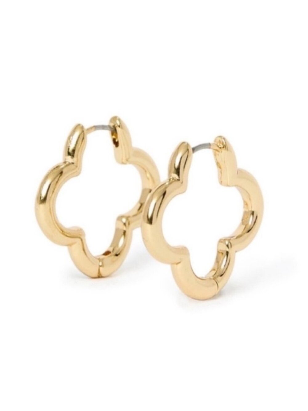 New! Gold Clover Hoop Earrings (1005) NWOT